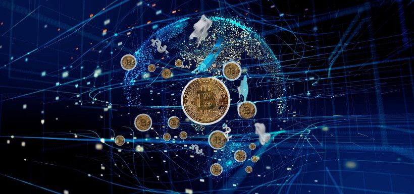 abstraktes Bild: Bitcoin vernetzt die Welt