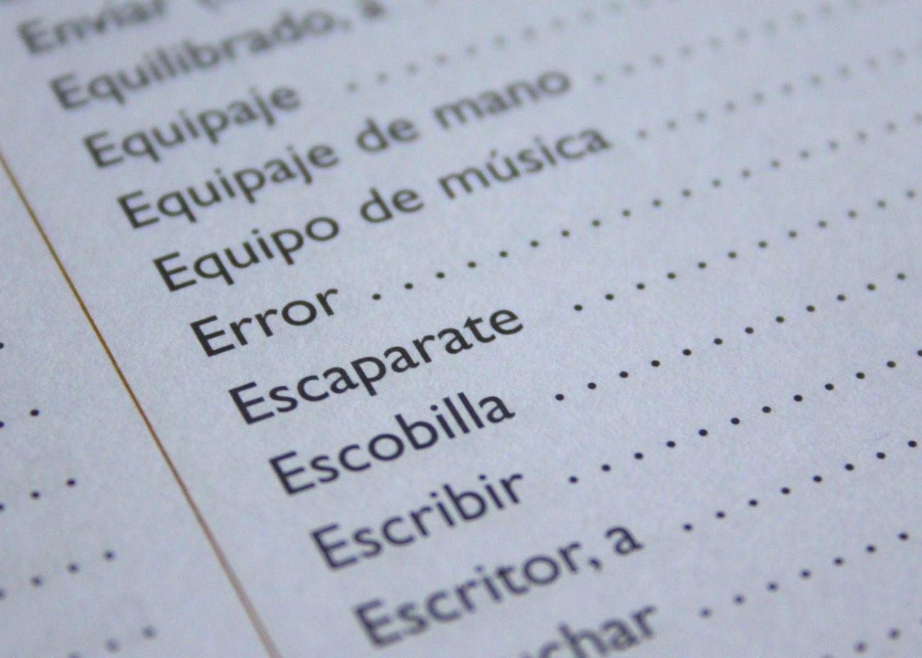 Wortliste Spanisch
