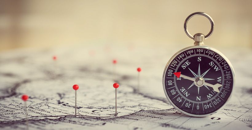 Kompass als Symbol für Gründungsberatung